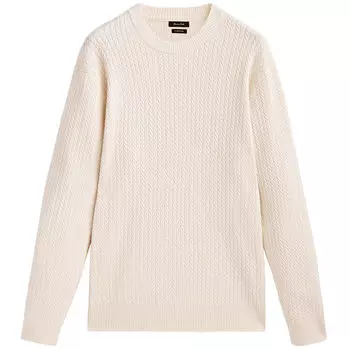 Джемпер Massimo Dutti Cable Knit With A Crew Neck, кремовый