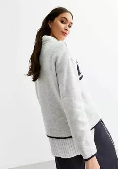 Джемпер MERCI TWO TONE New Look, светло-серый