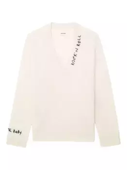 Джемпер Mikyz из шерсти мериноса с вышивкой Zadig&Voltaire, белый