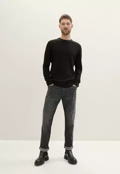 Джемпер MIT RUNDHALSAUSSCHNITT TOM TAILOR, черный