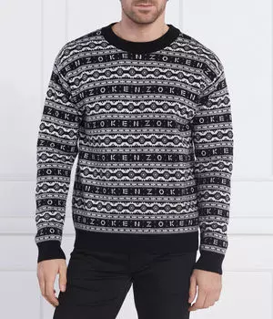 Джемпер мужской Kenzo шерстяной с узором черный
