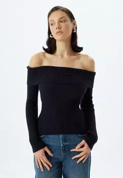 Джемпер OFF SHOULDER Koton, темно-синий
