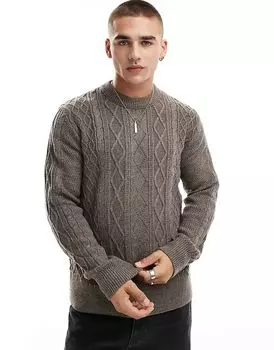 Джемпер River Island крупной вязки в цвете бежевый камень