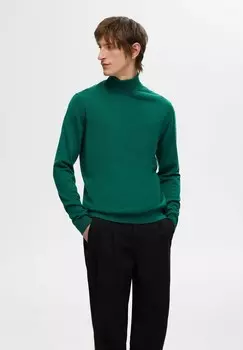 Джемпер ROLLKRAGEN Selected Homme, темно-зеленый