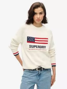 Джемпер ручной вязки americana Superdry, экрю