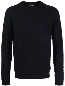 Джемпер с круглым вырезом GIORGIO ARMANI, синий