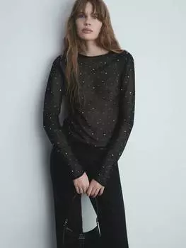 Джемпер с рисунком симоны Mango, черный