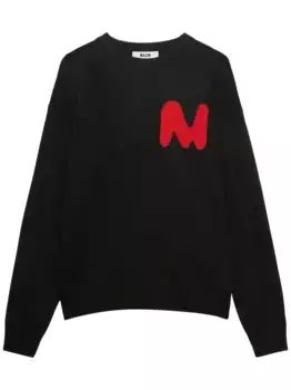 Джемпер с вышитым логотипом MSGM, черный