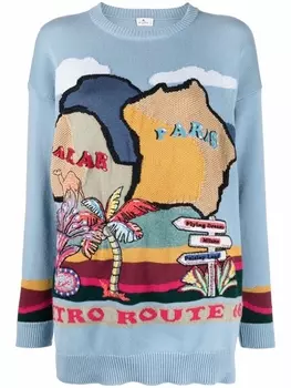 Джемпер с вышивкой ETRO, синий