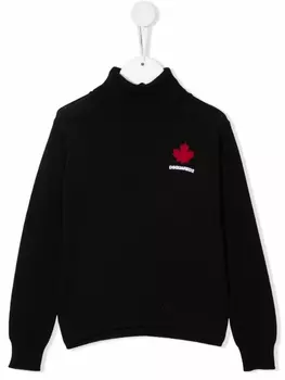 Джемпер с высоким воротником Dsquared2 Kids, черный