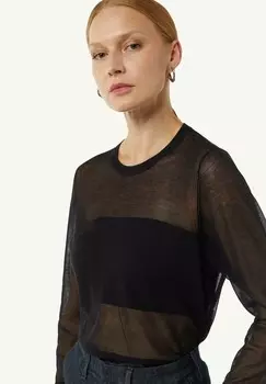 Джемпер SEMI-TRANSPARENTER OPTIK comma, черный