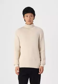 Джемпер SLHTHEO LS STRUCTURE ROLL NECK Selected Homme, бежевый