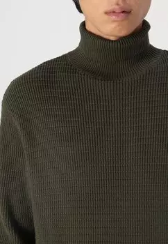 Джемпер SLHTHEO LS STRUCTURE ROLL NECK Selected Homme, темно-зеленый
