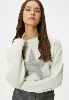 Джемпер SOFT TOUCH STAR PATTERNED LONG SLEEVE Koton, бежевый