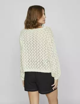 Джемпер STRICKPULLOVER U-BOOT-AUSSCHNITT VILA, бежевый