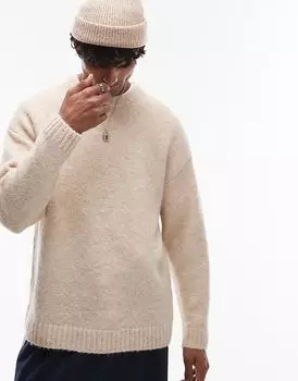 Джемпер свободного кроя цвета овсянки Topman
