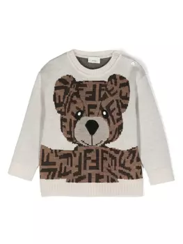 Джемпер Teddy Bear с монограммой Fendi Kids, нейтральный