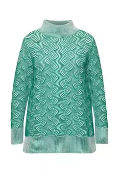 Джемпер TEXTURED TURTLENECK Ulla Popken, зеленый