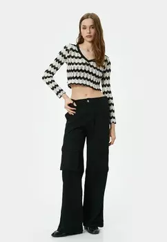 Джемпер V NECK CROP Koton, черный