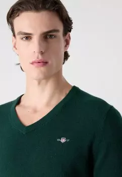Джемпер V NECK GANT, темно-зеленый
