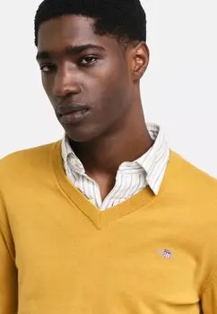 Джемпер V-NECK GANT, желтый
