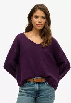 Джемпер V NECK Superdry, фиолетовый