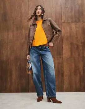 Джемпер в рубчик оранжевого цвета River Island