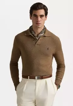 Джемпер WOOL-COTTON POLO-COLLAR SWEATER Polo Ralph Lauren, коричневый