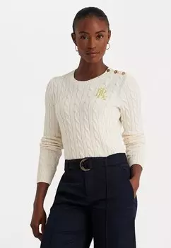Джемпер вязаный MONTIVA LONG SLEEVE Lauren Ralph Lauren, цвет mascarpone cream