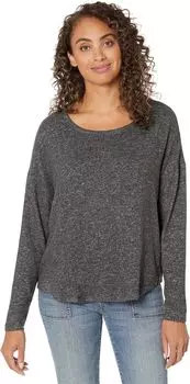 Джерси Cloud с длинными рукавами и круглым вырезом Lucky Brand, цвет Charcoal Heather