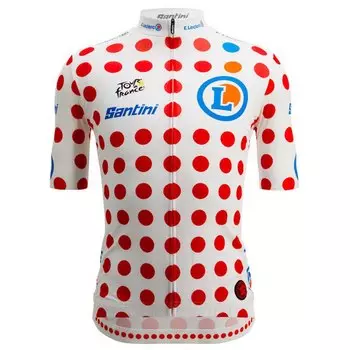 Джерси с коротким рукавом Santini Relica Tour De France GPM Leader 2022, белый
