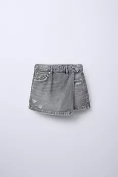 Джинсовая бермудская шорты ZARA, серый