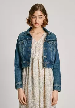 Джинсовая куртка CROPPED Pepe Jeans, синий деним
