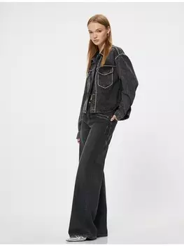 Джинсовая куртка KOTON Blazer, черный