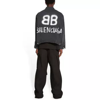 Джинсовая куртка мужская черная Balenciaga, черный