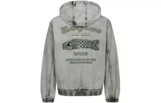 Джинсовая куртка мужская джинсовая зеленая Evisu, зеленый