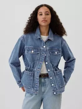 Джинсовая куртка оверсайз Gap, синий