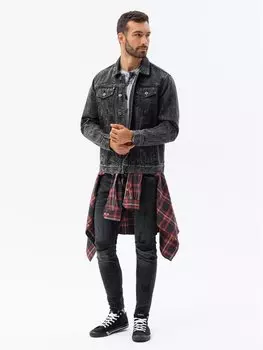 Джинсовая куртка regular fit Ombre, черный