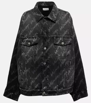 Джинсовая куртка с логотипом BALENCIAGA, черный