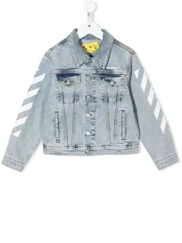 Джинсовая куртка с логотипом Off-White Kids, синий