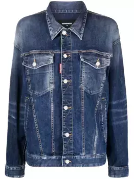 Джинсовая куртка с потертостями DSQUARED2, синий