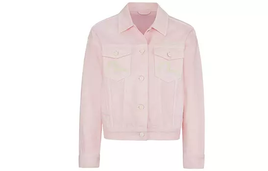 Джинсовая куртка женская розовая Evisu, розовый