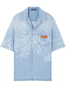 Джинсовая рубашка Barocco Sea Versace, синий
