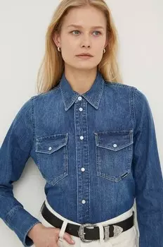 Джинсовая рубашка G-Star Raw, синий