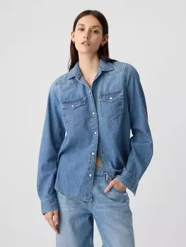 Джинсовая рубашка Gap, синий