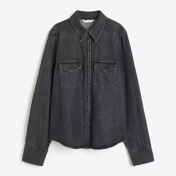 Джинсовая рубашка H&M, темно-серый
