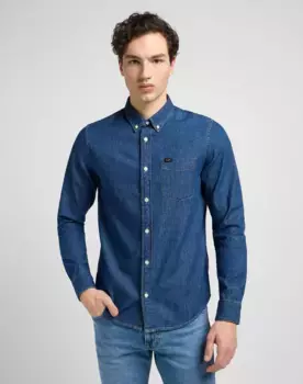 Джинсовая рубашка Lee "LEE BUTTON DOWN", цвет Mid Stone