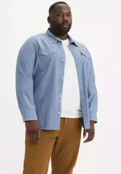 Джинсовая рубашка Levi's Plus "BIG RELAXED FIT WESTERN", цвет Light Indigo