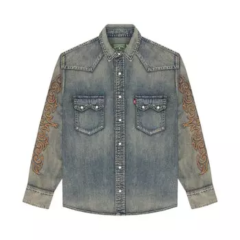 Джинсовая рубашка Levis x Denim Tears Western Stitch, Worn Indigo