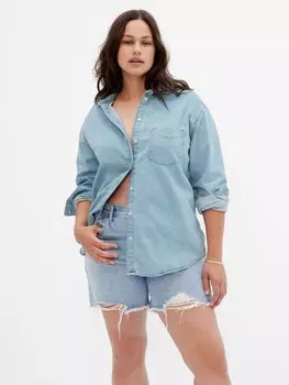 Джинсовая рубашка оверсайз Gap, синий